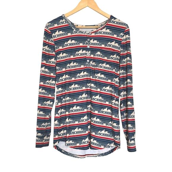 Shinesty Busch Beer Unisex Henley Top Size Small - Picture 1 of 6